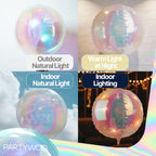 PartyWoo Iridescent Foil Balloons 20pc Pack - 10in, 12in, 22in 4D Mylar Balloons for Weddings & Parties