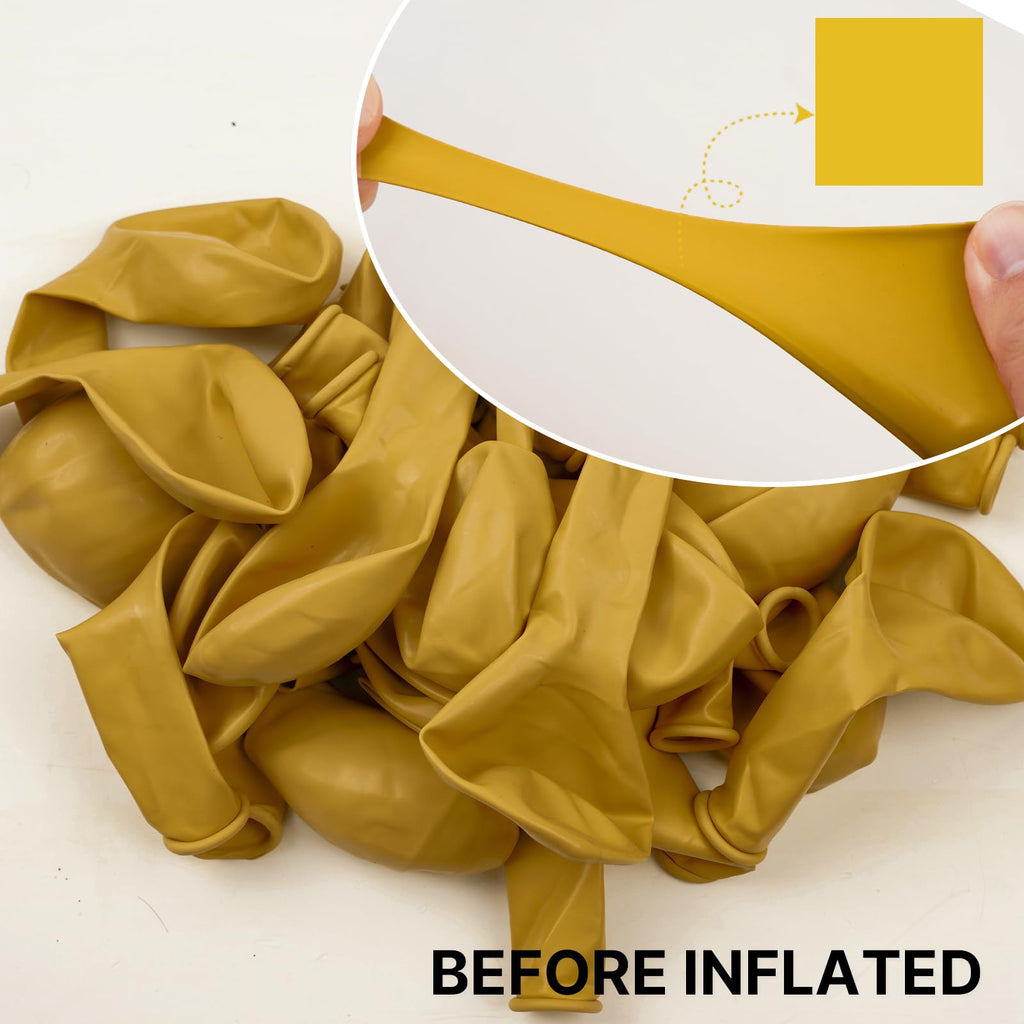 PartyWoo Mustard Yellow Balloons 120pcs – Boho Fall Arch Kit, 18/12/10/5 Inch