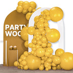 PartyWoo Mustard Yellow Balloons 120pcs – Boho Fall Arch Kit, 18/12/10/5 Inch