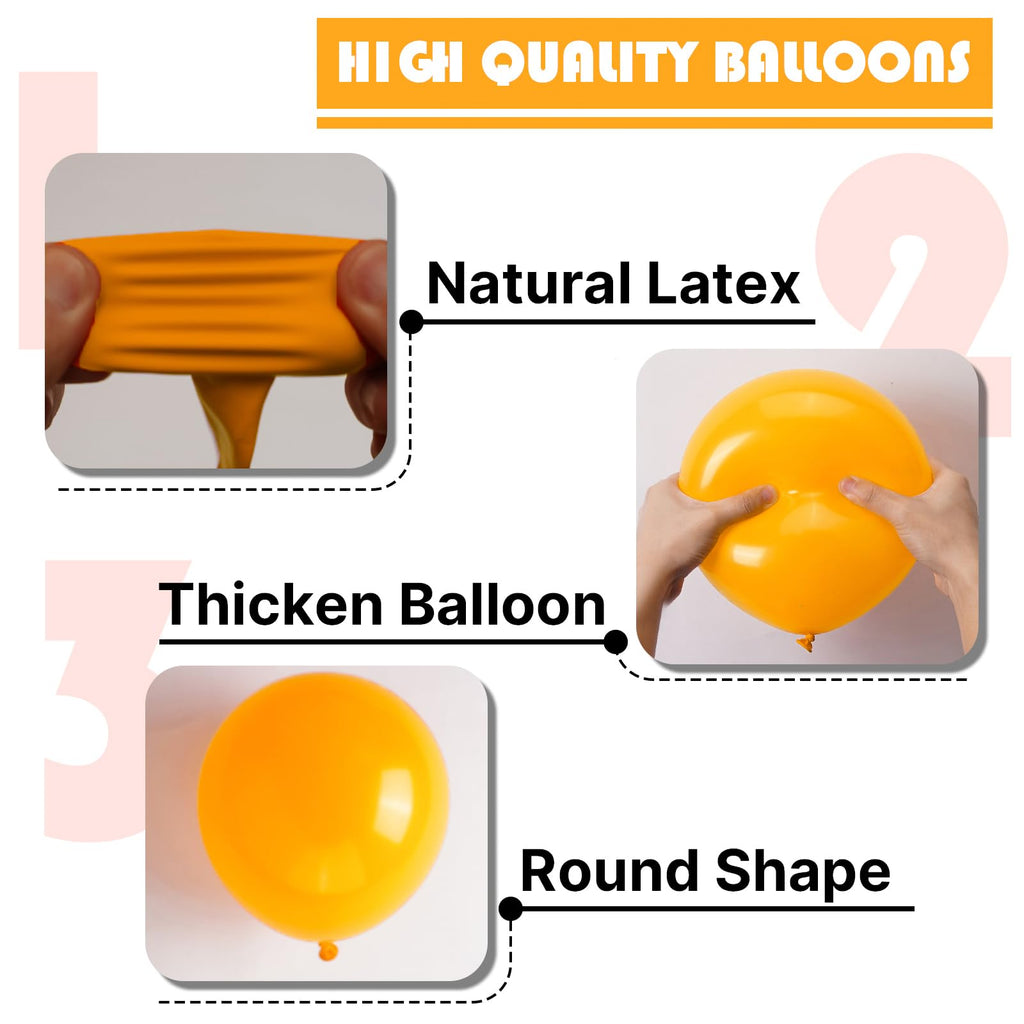 PartyWoo Mustard Yellow Balloons – 50pcs, 12in Latex Party Decor