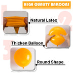 PartyWoo Mustard Yellow Balloons – 50pcs, 12in Latex Party Decor