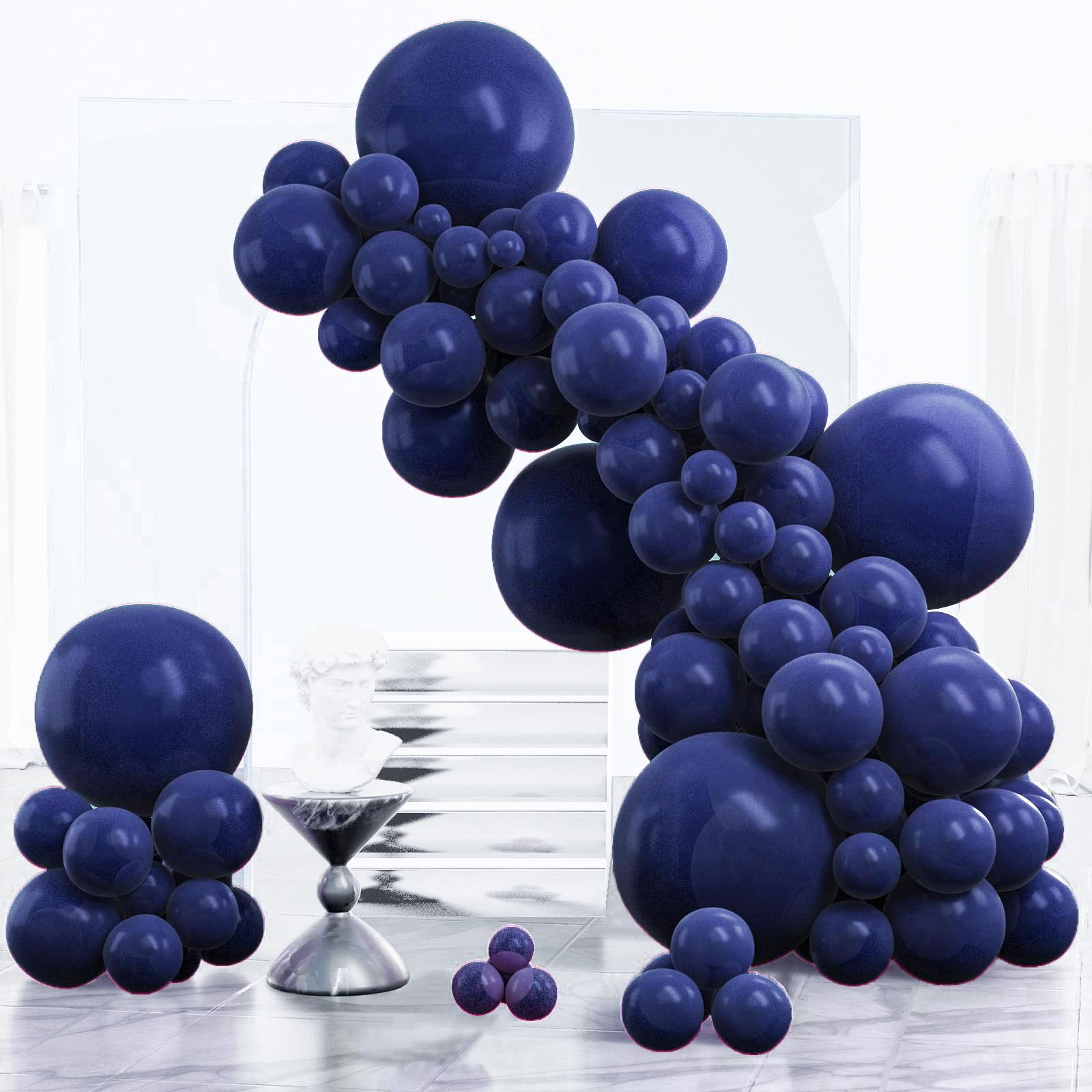 PartyWoo Navy Blue Balloons – 140pc Arch Kit for Weddings, Graduations & Parties