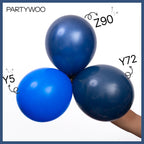 PartyWoo Navy Blue Balloons Kit – 127 Pcs (36, 18, 12, 10, 5in) for Graduation, Weddings & Parties