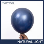 PartyWoo Metallic Navy Blue Balloons 50pc, 12in Chrome Blue for Celebrations