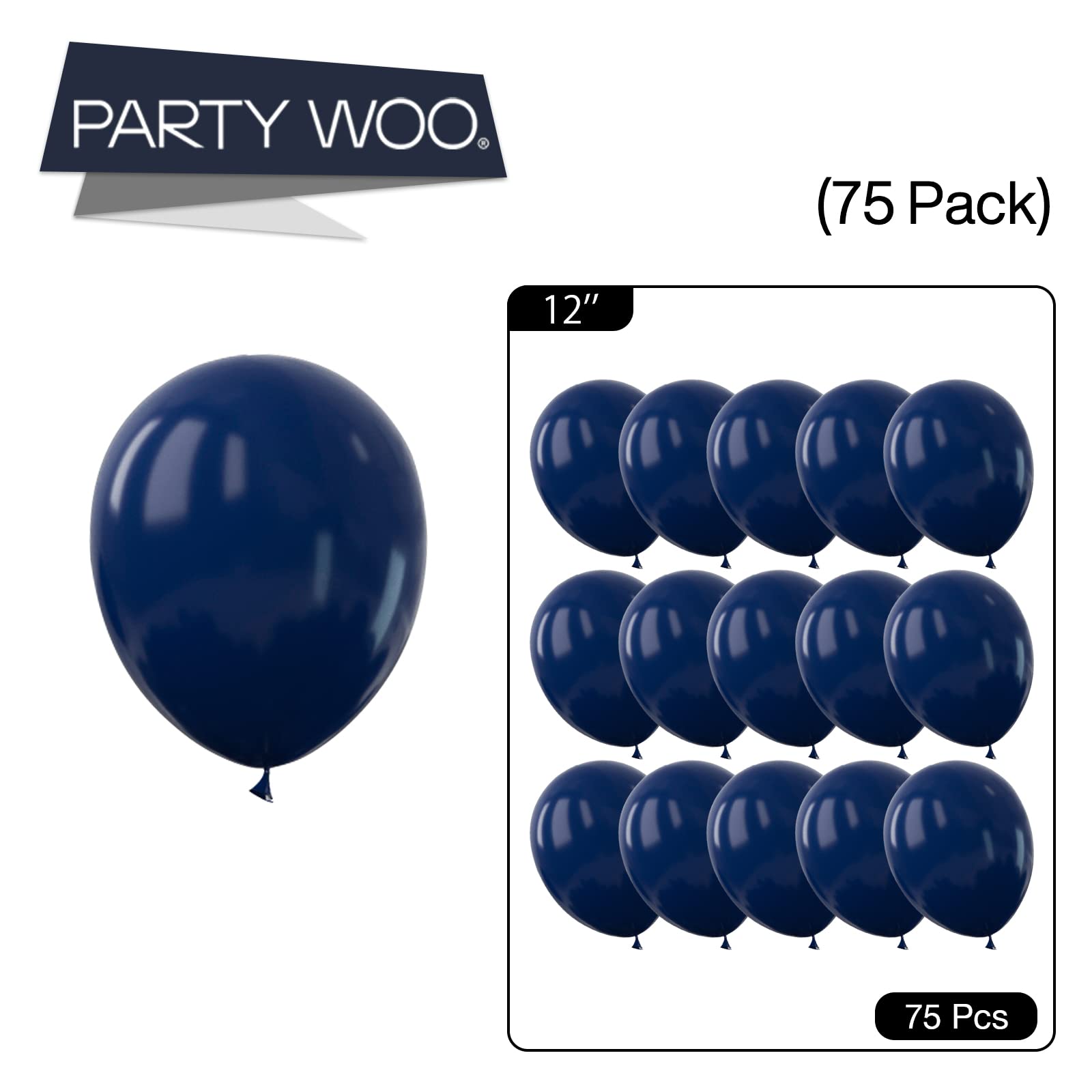 PartyWoo Navy Blue Balloons – 50ct, 12 inch Matte Latex for Celebrations