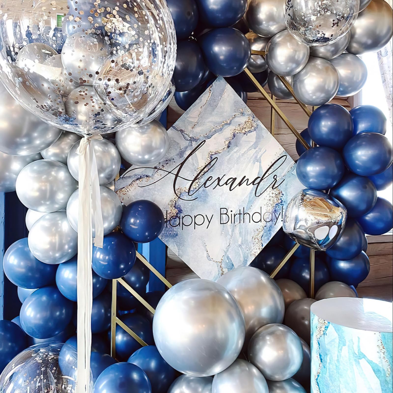 PartyWoo Navy Blue Balloons 152pc Arch Kit – 18/12/10/5in for Weddings & Parties