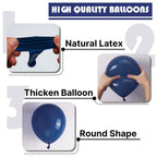 PartyWoo Navy Blue Balloons Kit – 127 Pcs (36, 18, 12, 10, 5in) for Graduation, Weddings & Parties