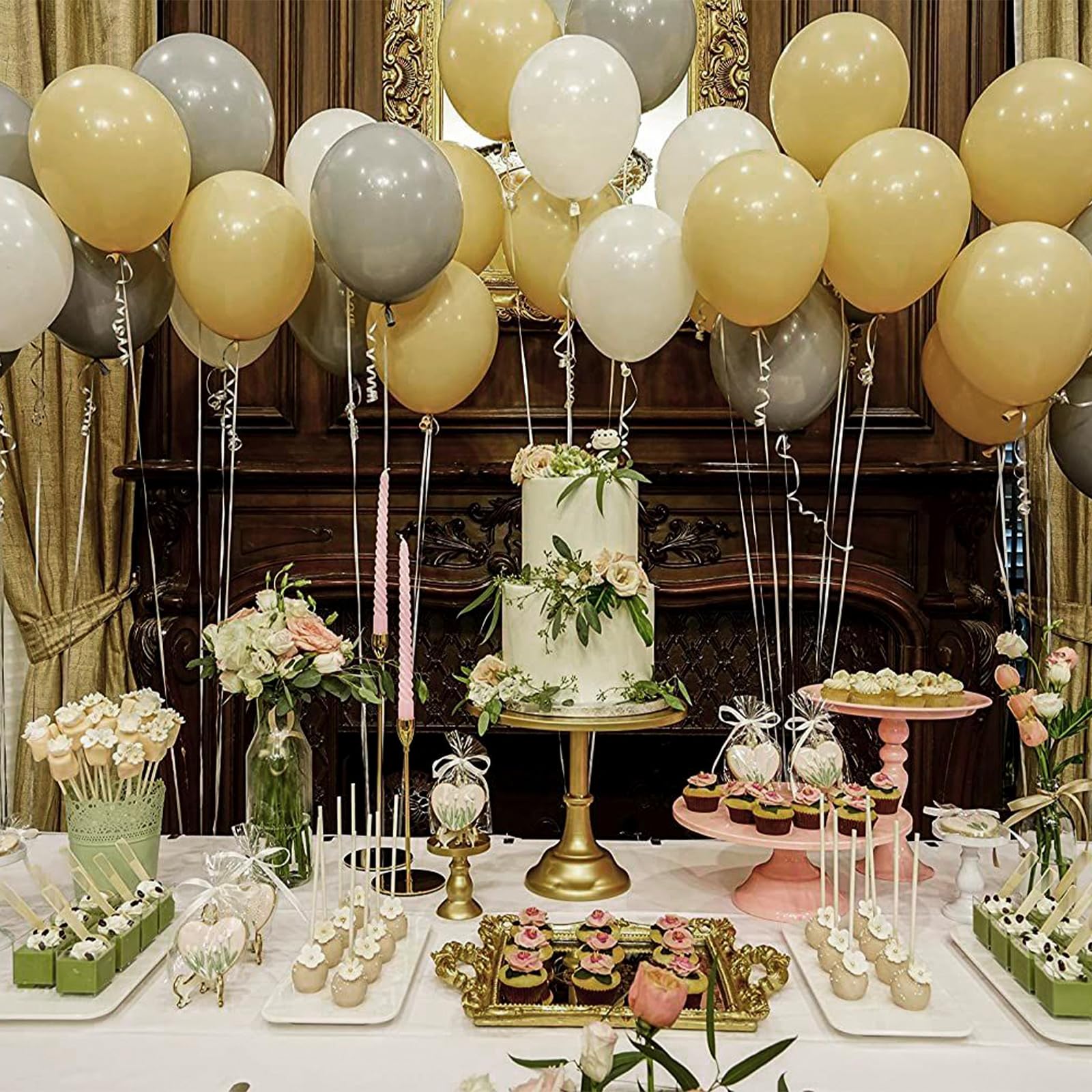 PartyWoo Tan Balloons 140pcs – 18/12/10/5in Neutral Boho Balloon Arch Kit for Wedding, Baby Shower, Safari