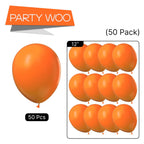 PartyWoo Orange Balloons 50pcs | 12-Inch Fall Latex Balloons for Birthday, Baby Shower & Parties
