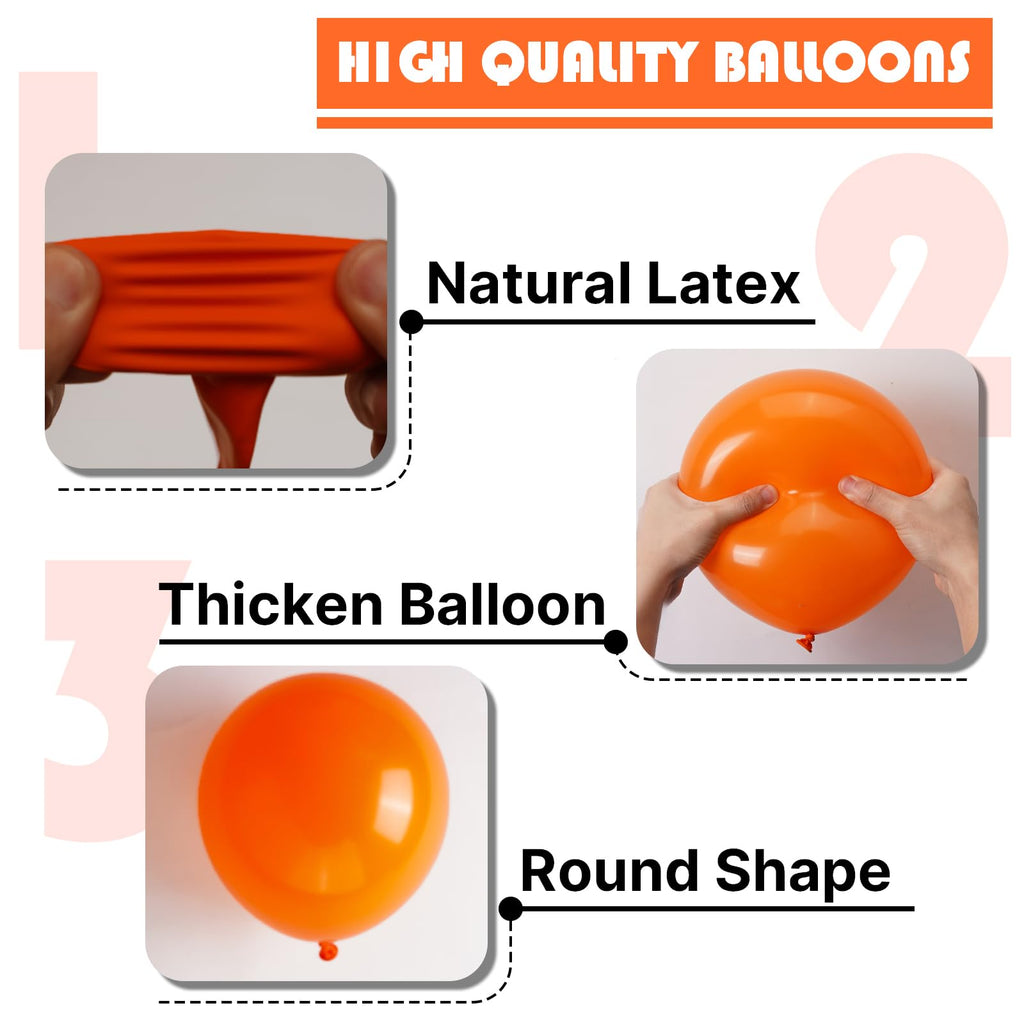 PartyWoo Orange Balloons – 50 Pack, 5-Inch Latex for Fall Parties
