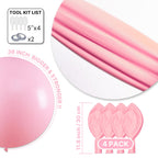 PartyWoo Baby Pink 36in Balloons – 4pc Pastel Latex for Baby Showers & Celebrations