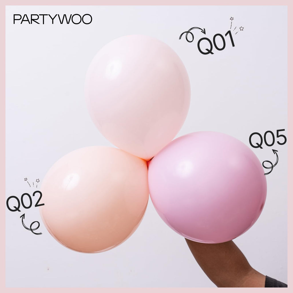 PartyWoo Pale Pink Balloons – 100pc Set for Arch Garlands & Party Decor