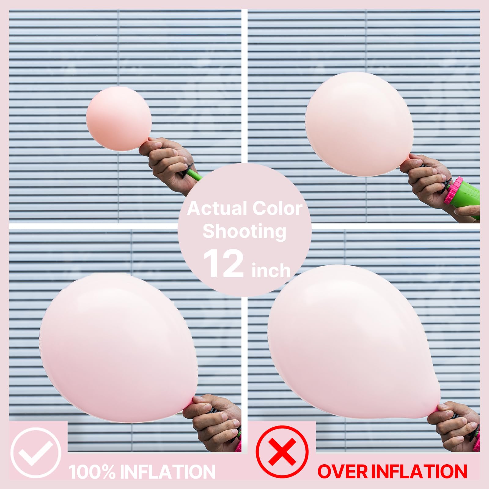 PartyWoo Pale Pink Balloons – 100pc Set for Arch Garlands & Party Decor