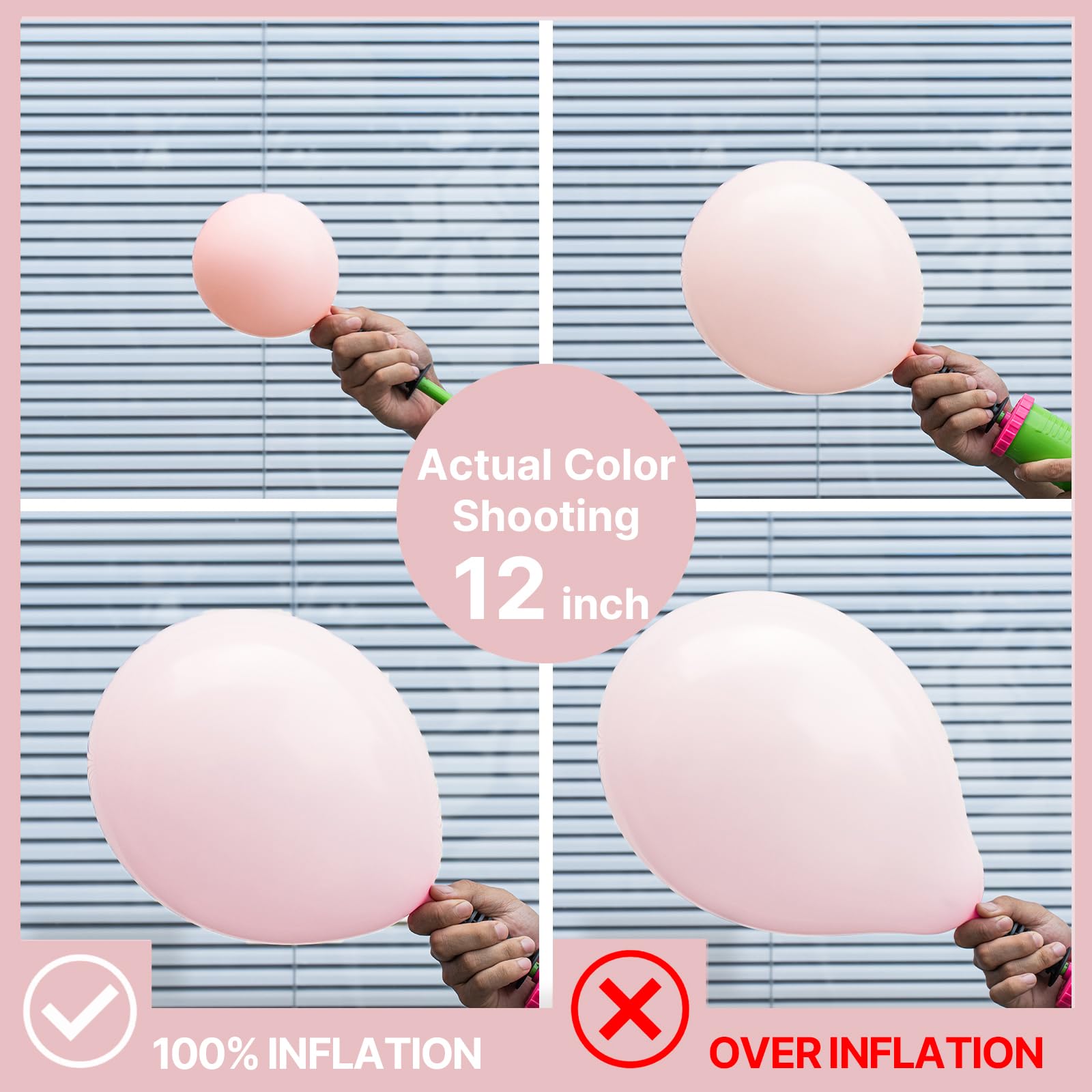 PartyWoo Pale Pink Balloons 127pc Set – Assorted Sizes for Arch Garlands