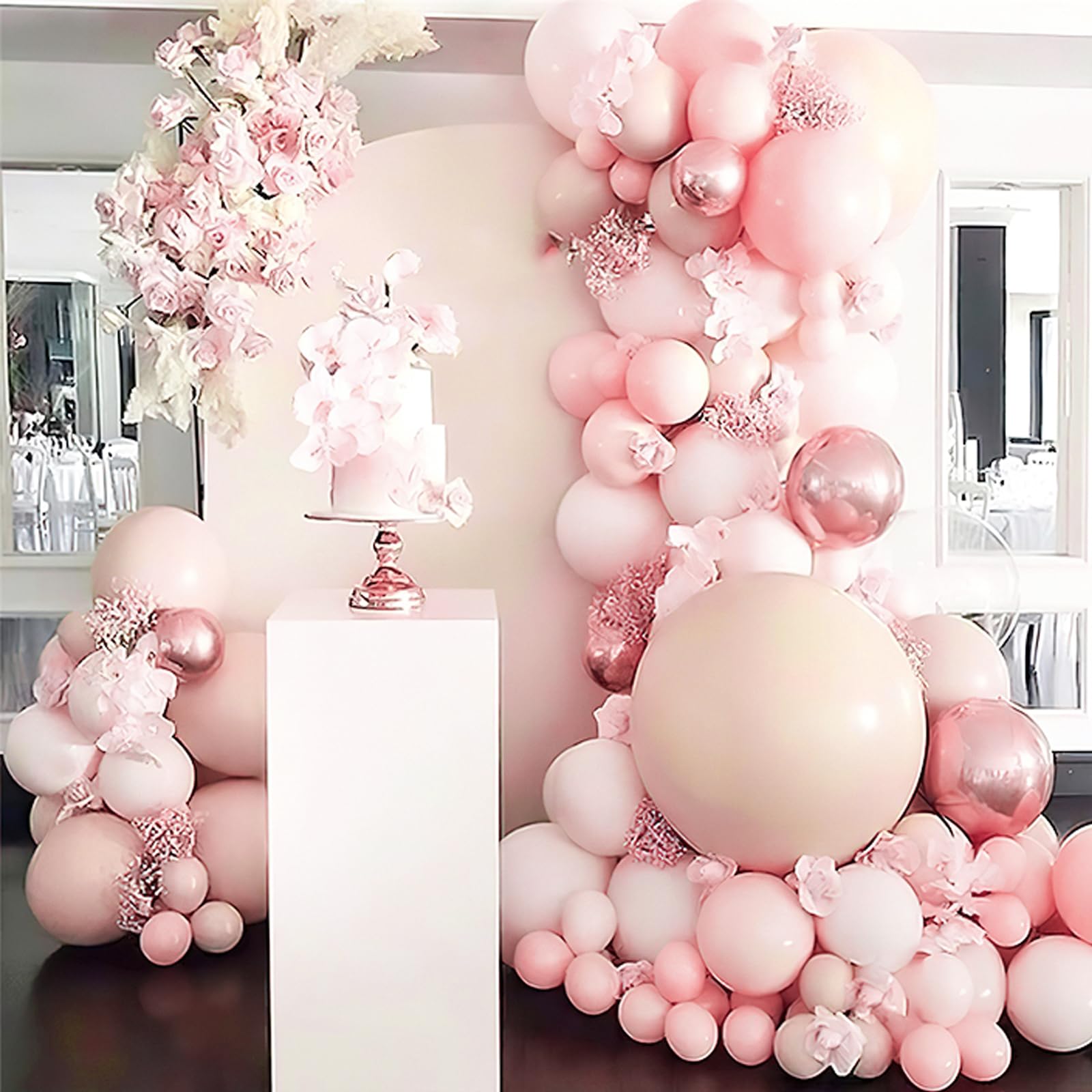 PartyWoo Pale Pink Balloons – 100pc Set for Arch Garlands & Party Decor
