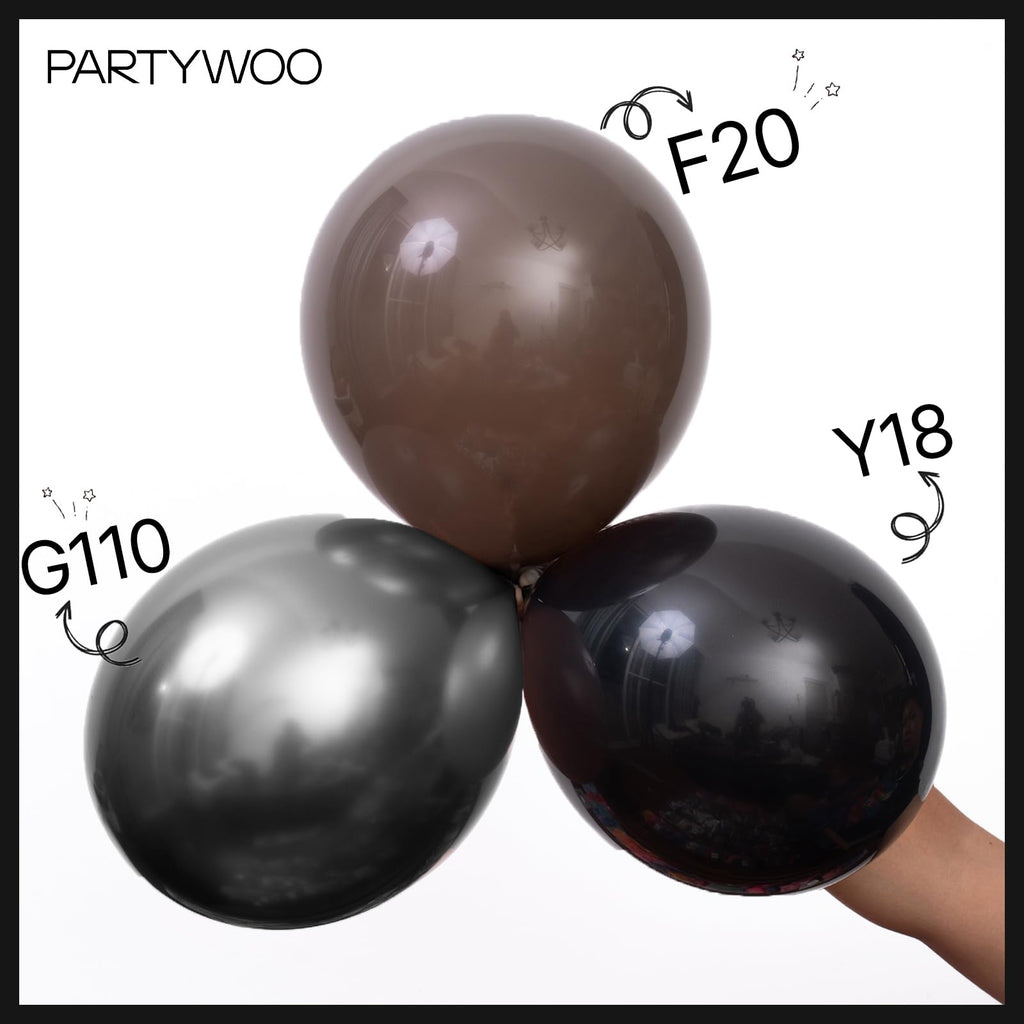 PartyWoo Matte Black Latex Balloons – 100 Pack, 10-inch Helium Balloons for Party Decor