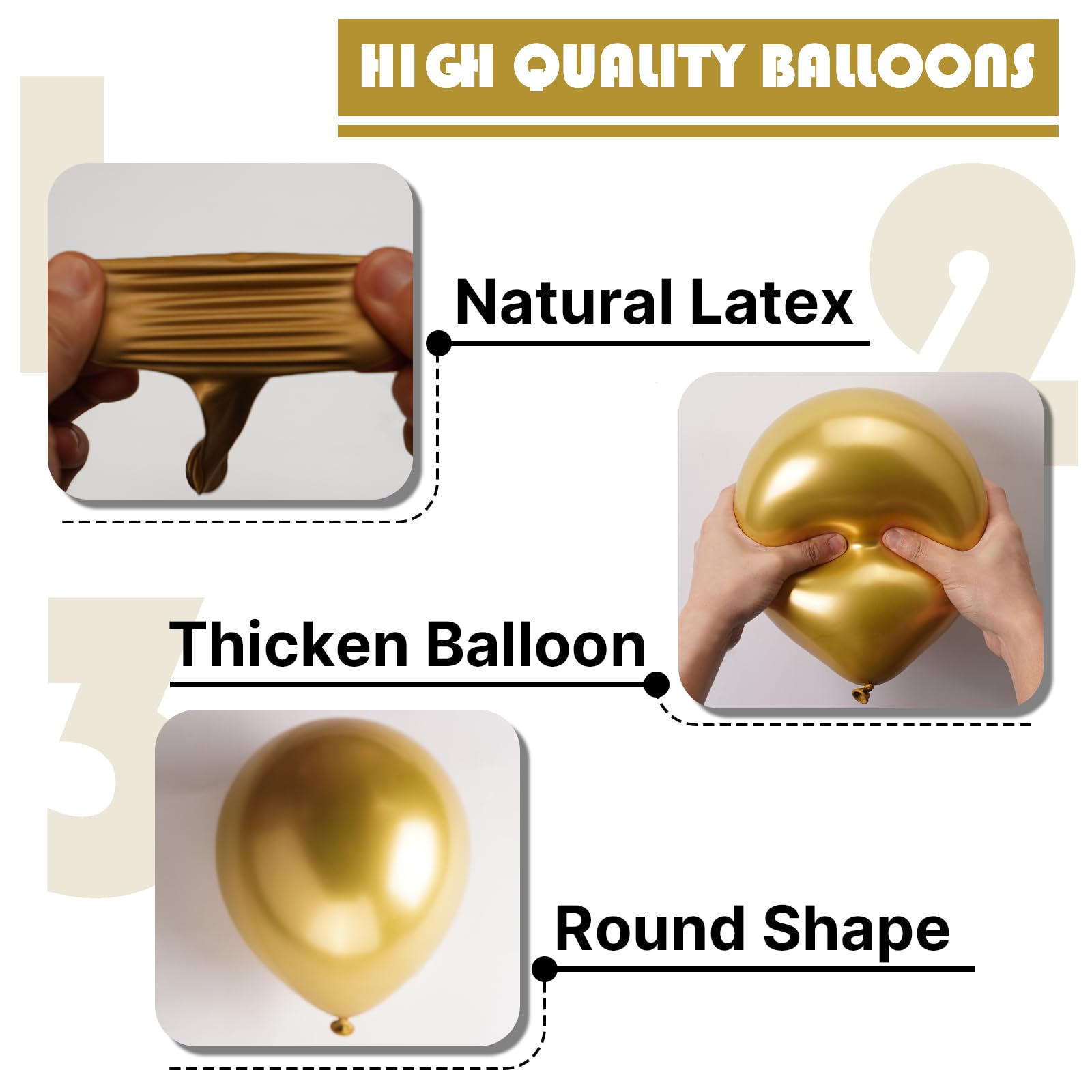 PartyWoo Gold Balloons 140pcs - Arch Kit with 18/12/10/5in Balloons for Parties