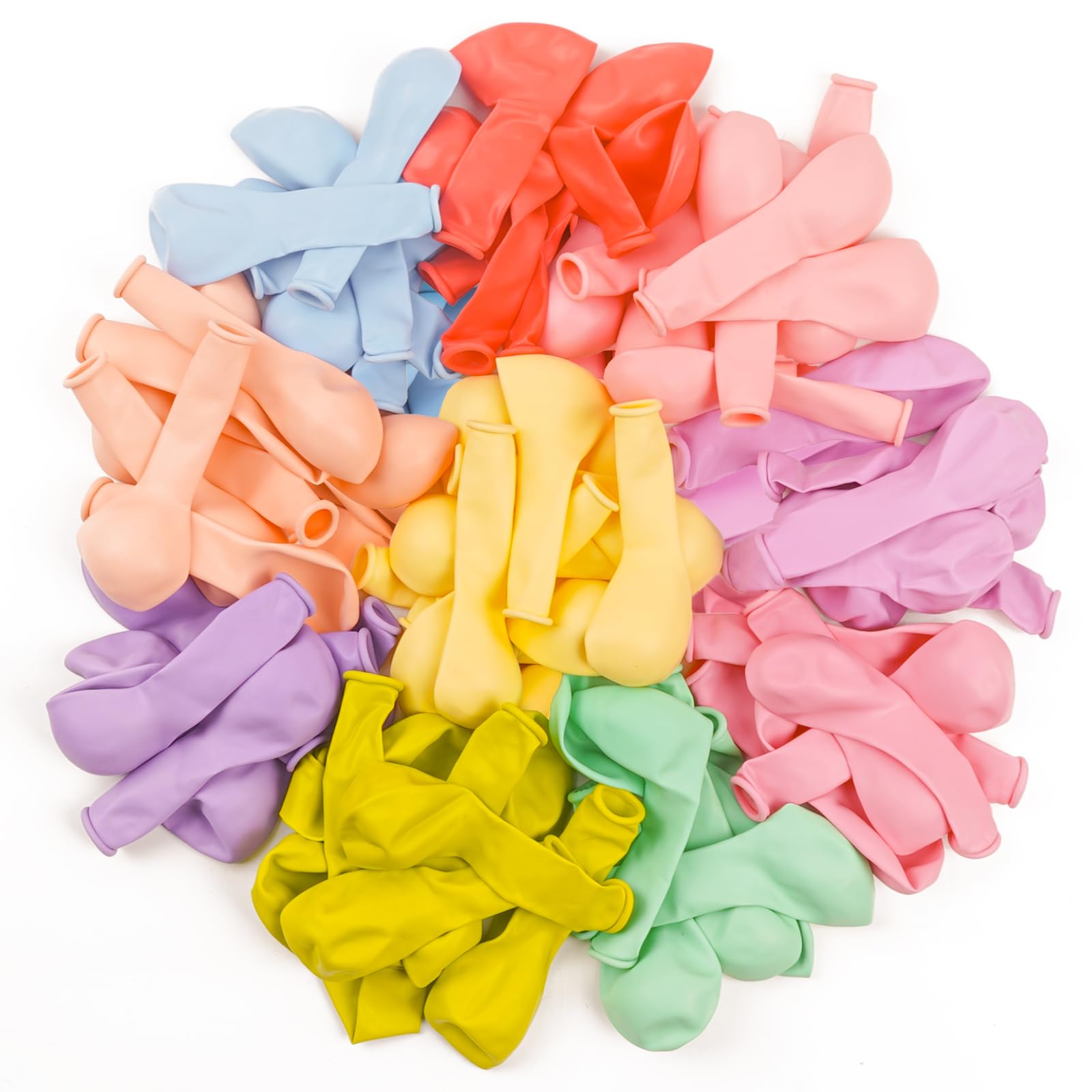 PartyWoo Pastel Balloons 50 Pcs - 5 Inch Mini Rainbow Latex for Party Decorations