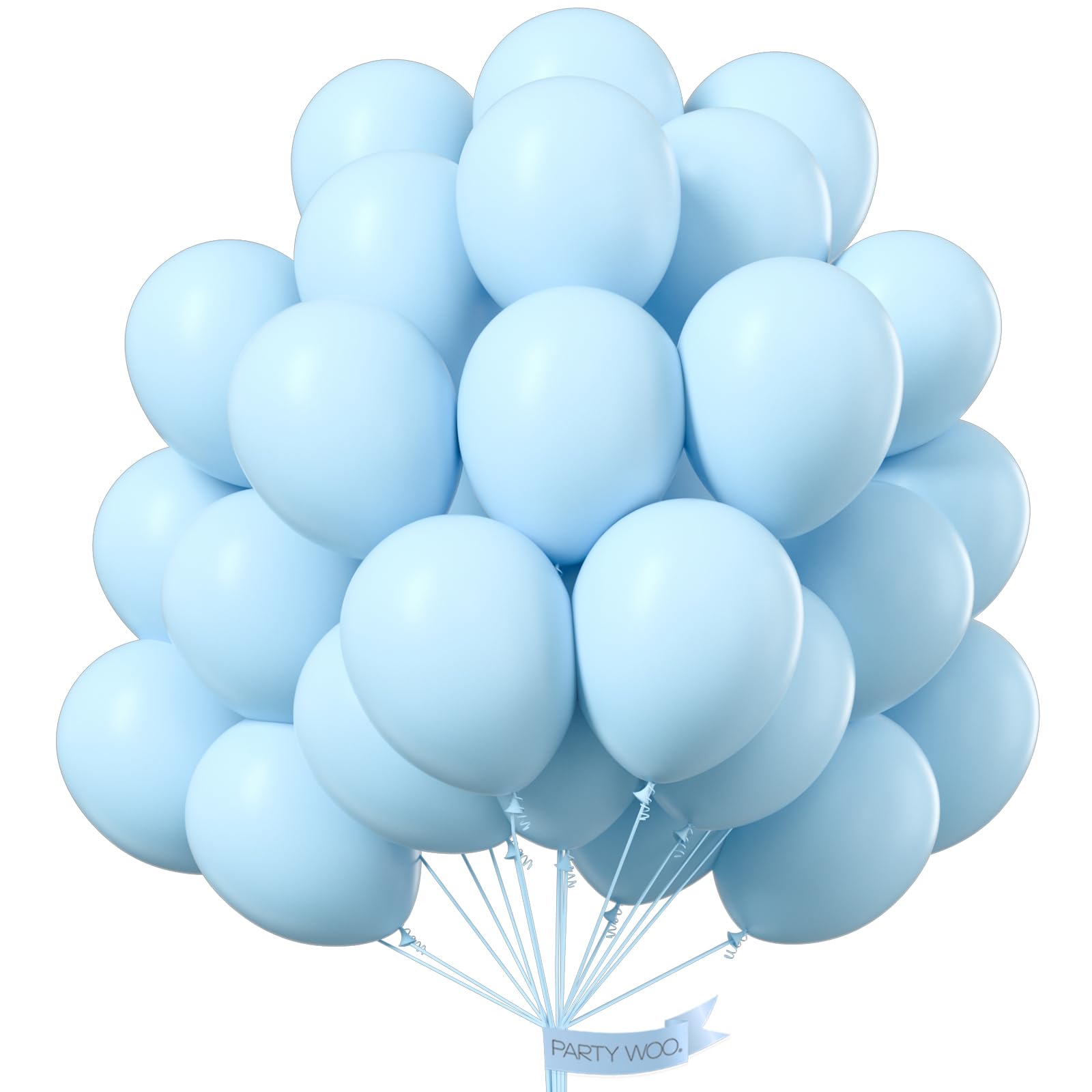 PartyWoo Pastel Blue Balloons – 50 pcs, 12-inch Latex for Balloon Garlands