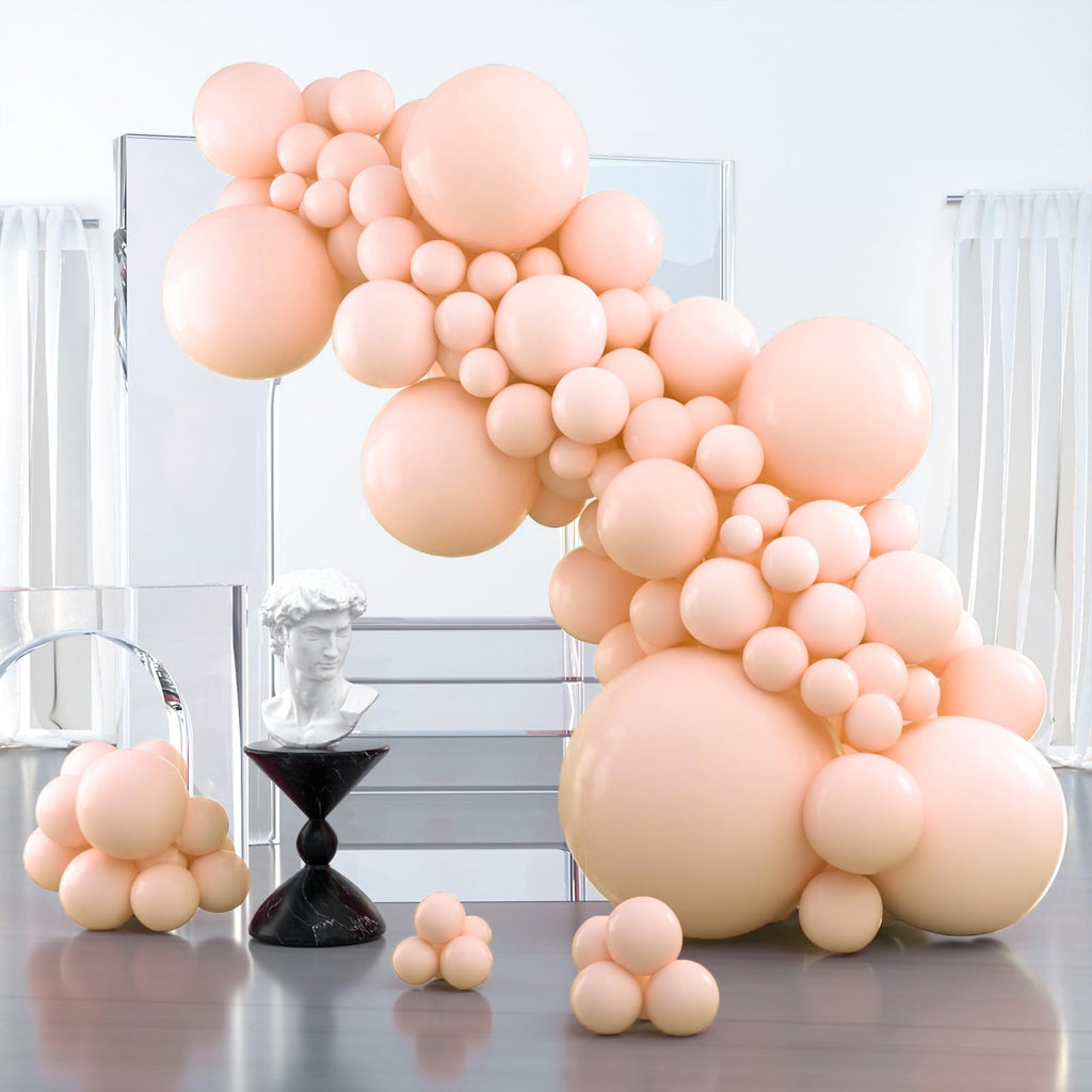 PartyWoo Pastel Orange Balloons 127pc Set — Arch Kit for Weddings & Parties