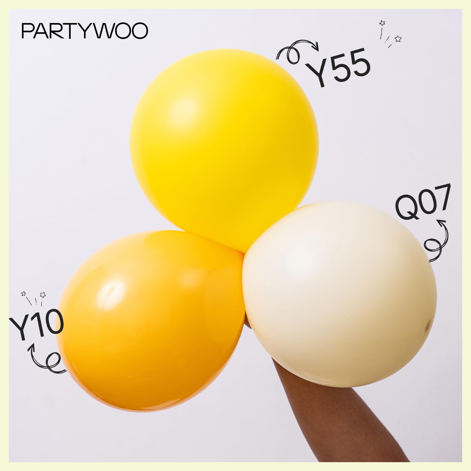 PartyWoo Pastel Yellow Balloons 127 Pcs – Balloon Arch Kit & Garland for Baby Shower, Easter & Birthday Parties