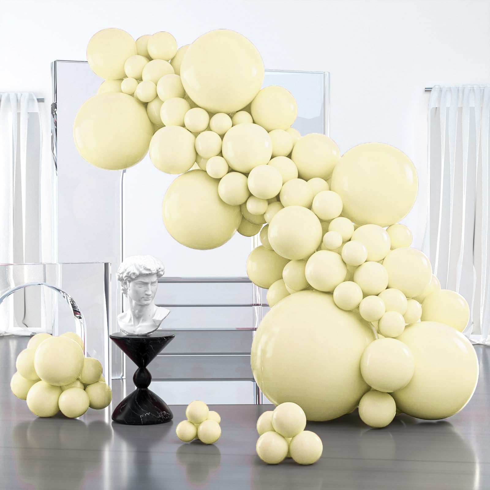 PartyWoo Pastel Yellow Balloons 127 Pcs – Balloon Arch Kit & Garland for Baby Shower, Easter & Birthday Parties