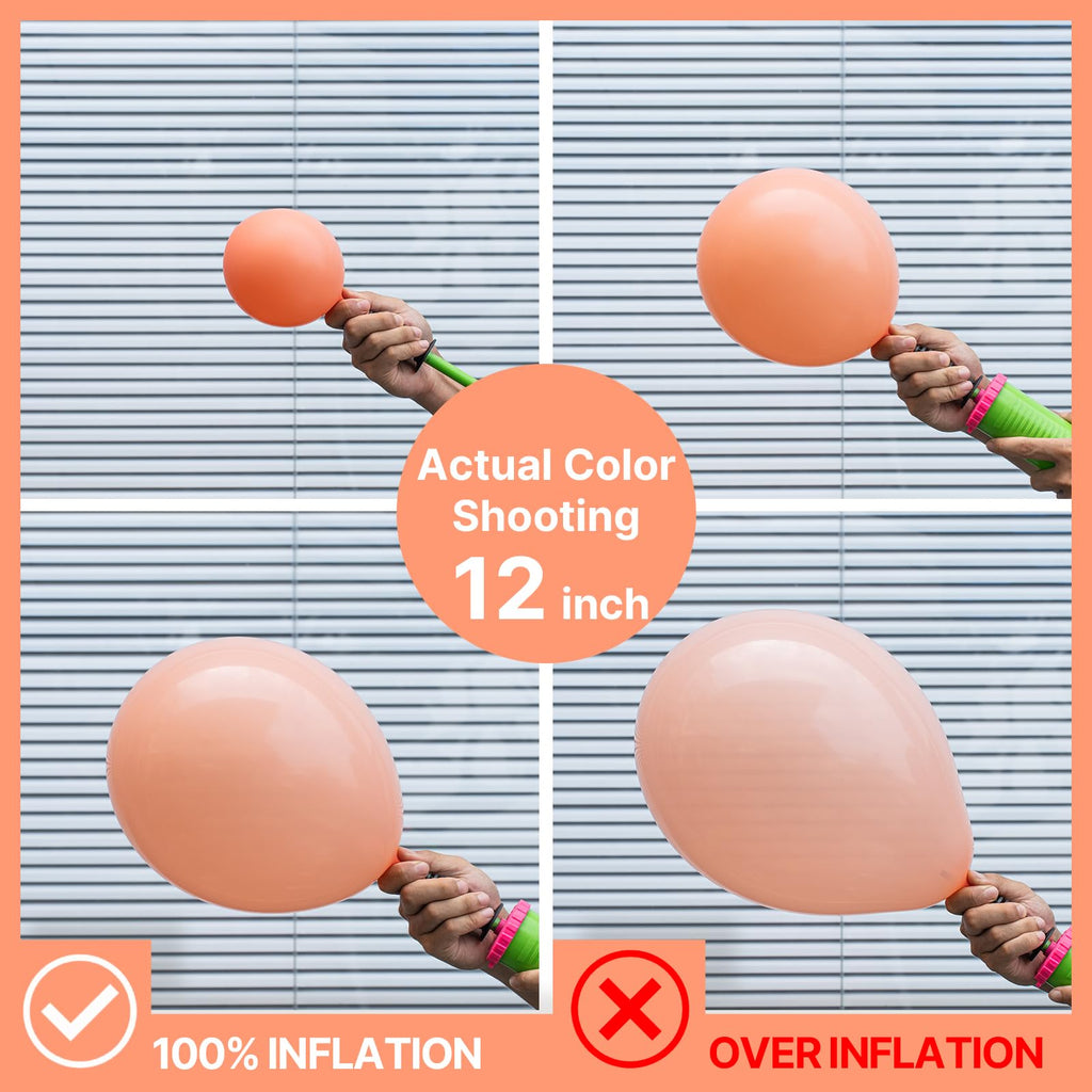 PartyWoo Peach Balloons 140pcs – Light Orange & Blush Pink Latex Arch Kit