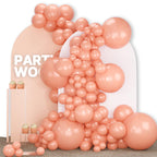 PartyWoo Peach Balloons 140pcs – Light Orange & Blush Pink Latex Arch Kit