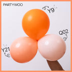 PartyWoo Peach Balloons 140pcs – Light Orange & Blush Pink Latex Arch Kit