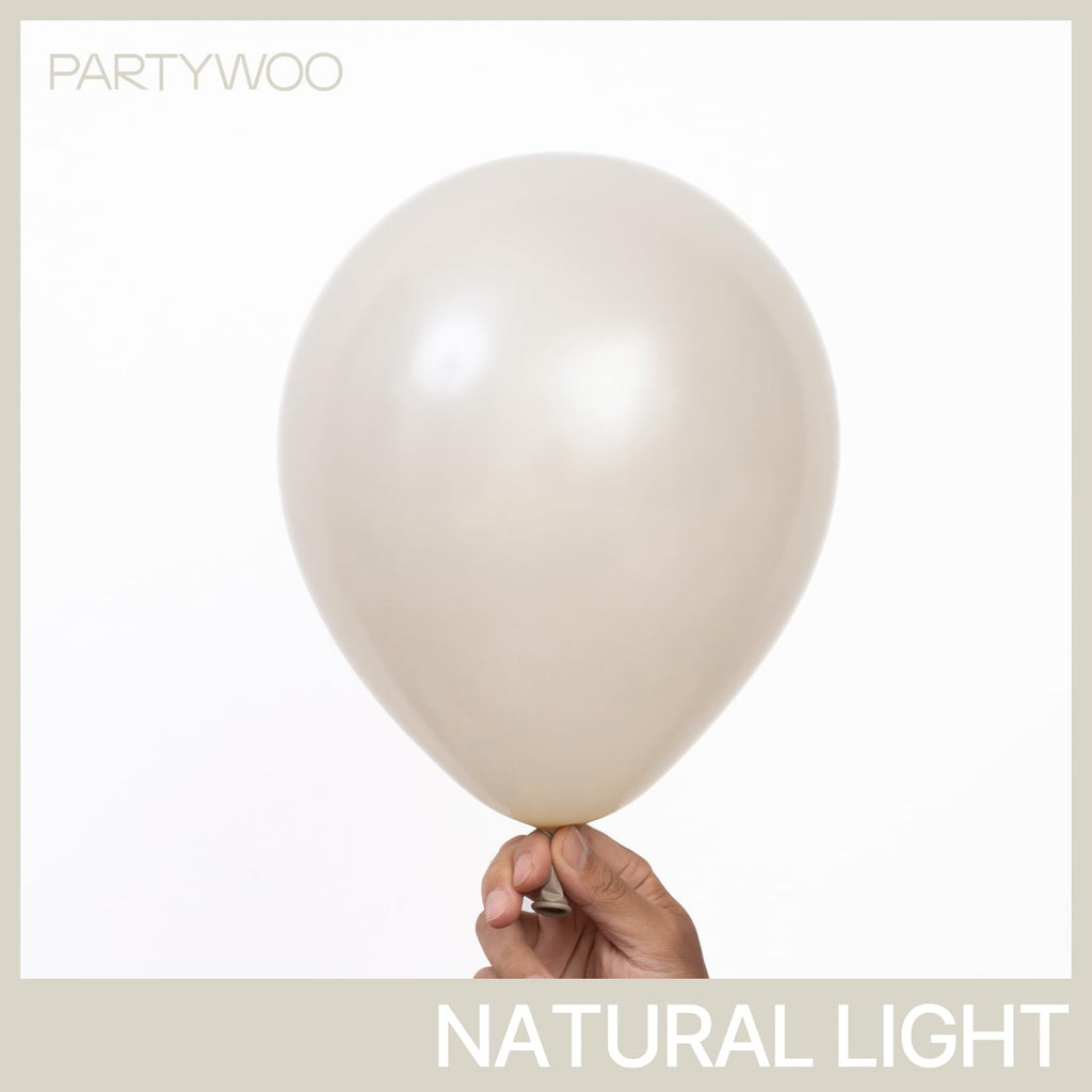 PartyWoo Pearl Beige Balloons – 50ct 12in Ivory Latex for Weddings & Celebrations
