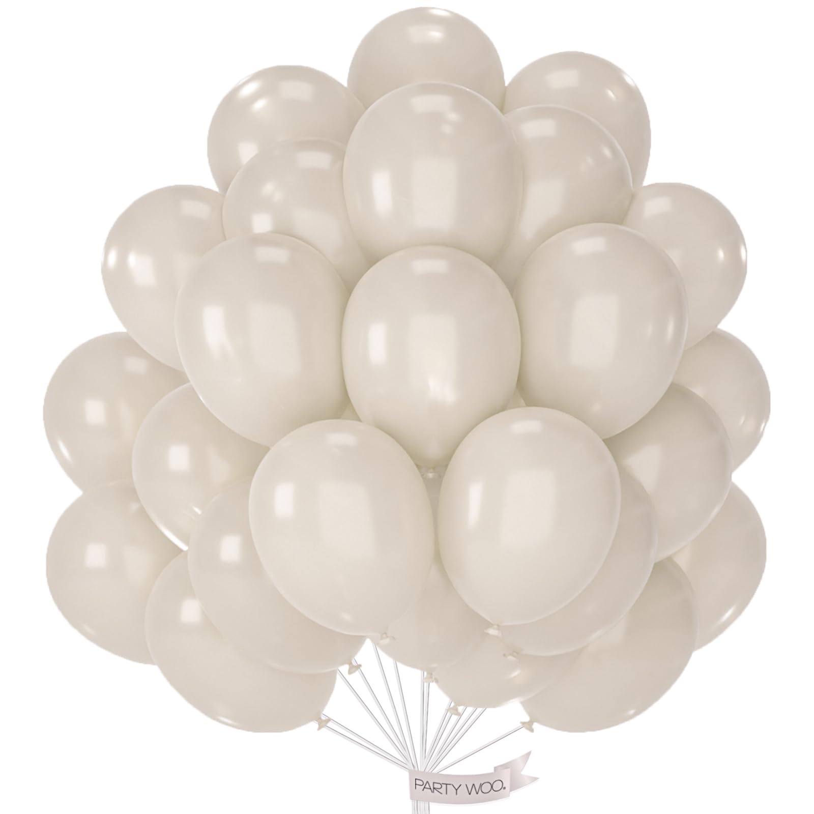 PartyWoo Pearl Beige Balloons – 50ct 12in Ivory Latex for Weddings & Celebrations