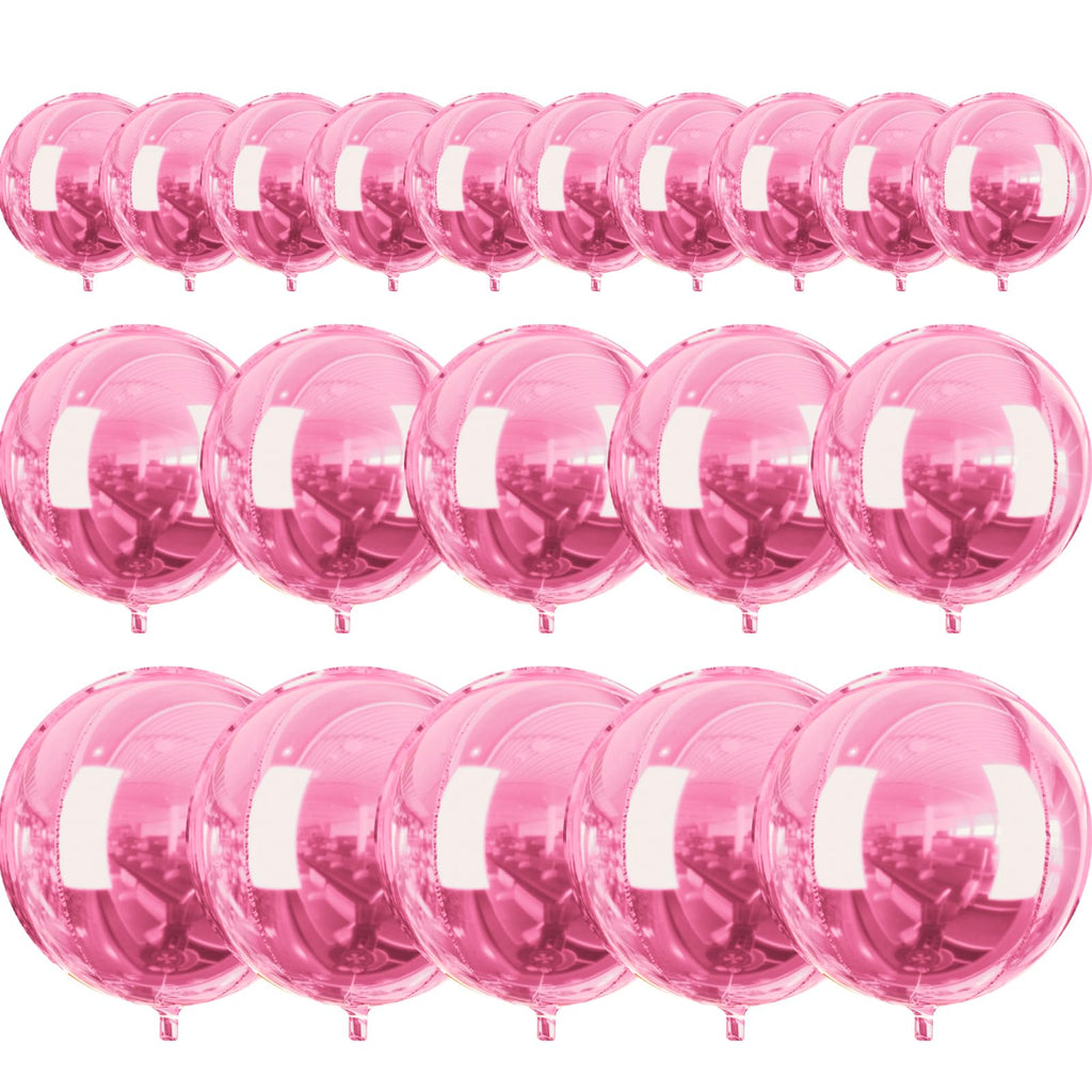 PartyWoo Pearl Pink Foil Balloons – 20pc 10/15/22in 4D Mylar Balloons for Baby Shower & Birthday Decor