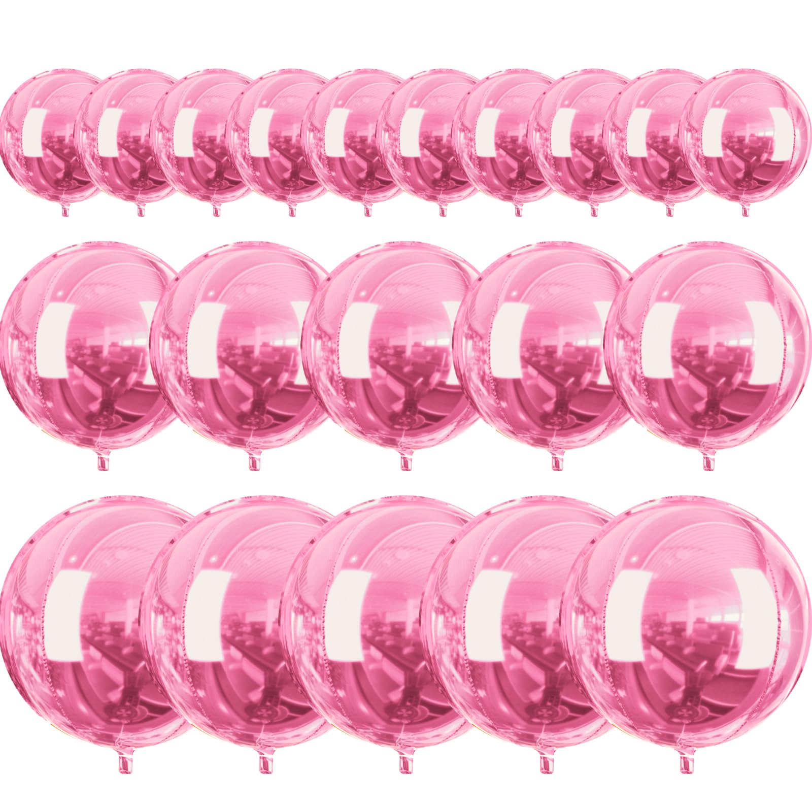 PartyWoo Pearl Pink Foil Balloons – 20pc 10/15/22in 4D Mylar Balloons for Baby Shower & Birthday Decor