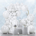 PartyWoo Pearl White Balloons 140pcs – 18/12/10/5 in Arch Kit Garland