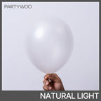 PartyWoo Pearl White Balloons 50pcs 12in | Metallic Latex for Weddings & Celebrations