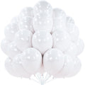 PartyWoo Pearl White Balloons 50pcs 12in | Metallic Latex for Weddings & Celebrations
