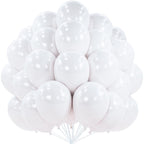 PartyWoo Pearl White Balloons 50pcs 12in | Metallic Latex for Weddings & Celebrations