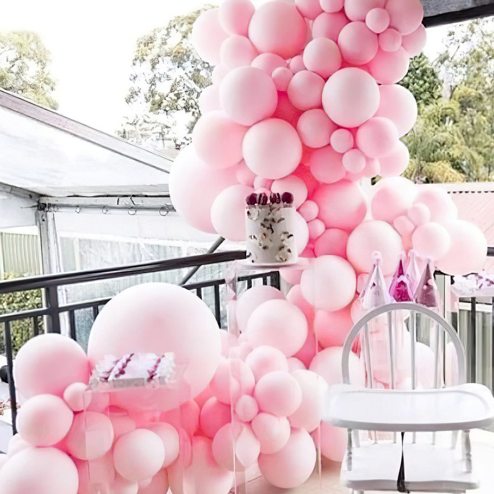 PartyWoo Baby Pink Balloons 152 pcs | Pastel Arch Kit for Baby Shower & Birthday