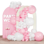 PartyWoo Pink and White Balloons - 140 Pcs Pastel Set for Garland & Arch