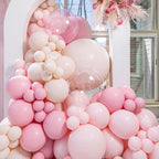 PartyWoo Pink and White Balloons - 140 Pcs Pastel Set for Garland & Arch