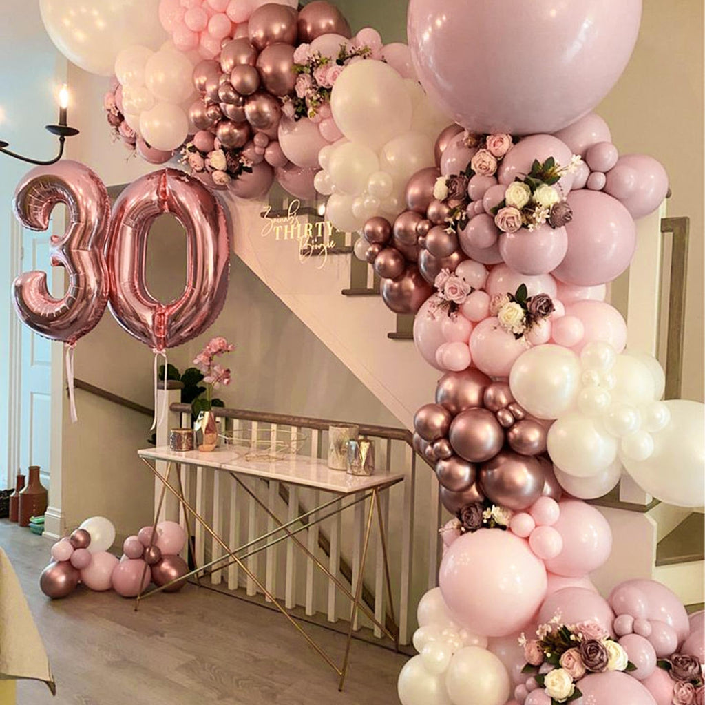 PartyWoo Dusty Pink Balloons 50pcs 12in – Boho Blush Latex Party Decor