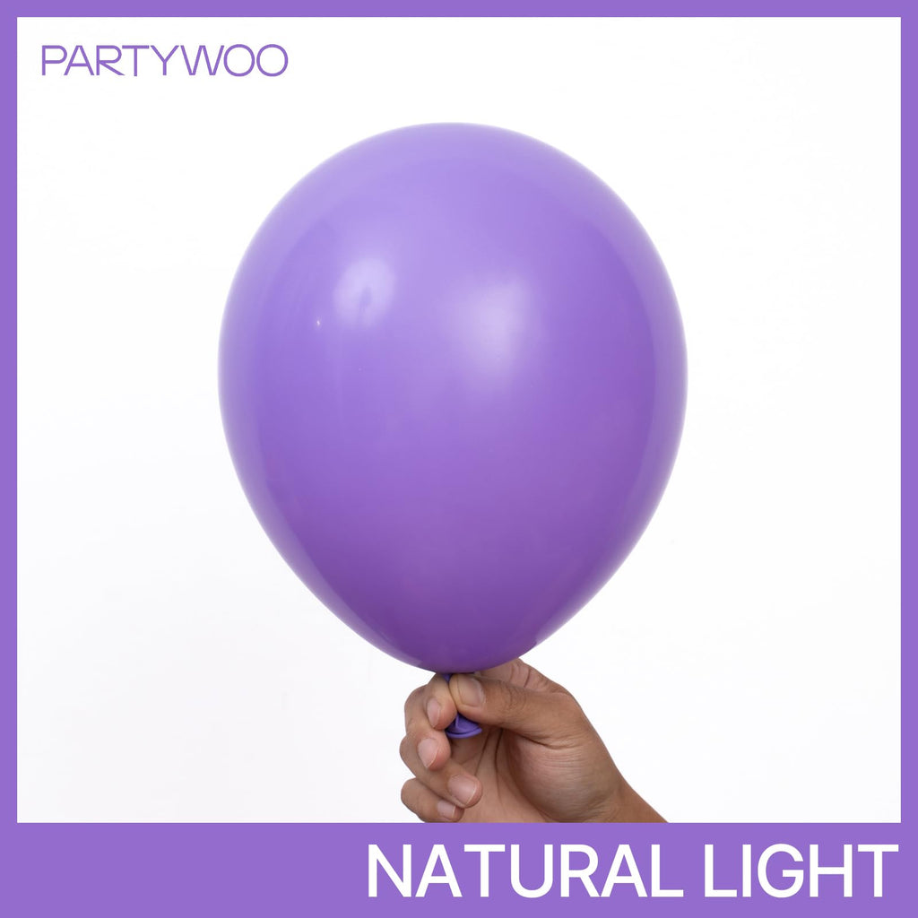 PartyWoo Purple Balloons 140 pcs — Arch Kit (18/12/10/5in) for Parties