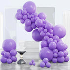 PartyWoo Purple Balloons 140 pcs — Arch Kit (18/12/10/5in) for Parties
