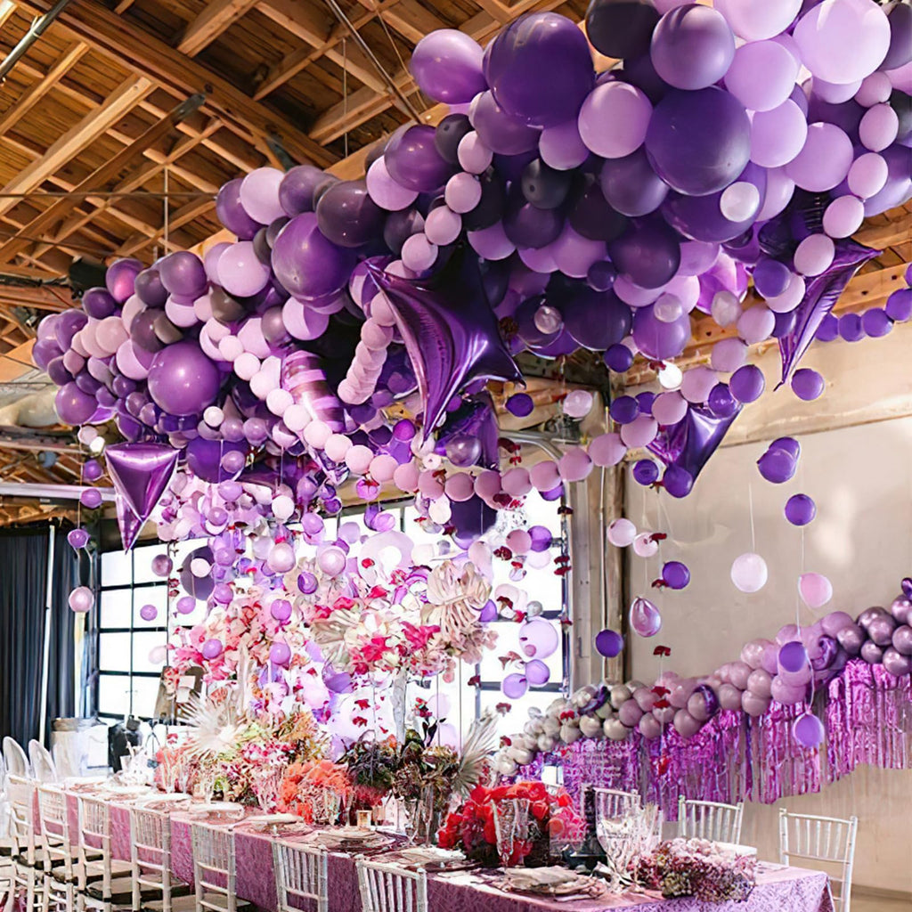 PartyWoo Purple Balloons 100pcs - 5in Latex for Birthday & Wedding Decor