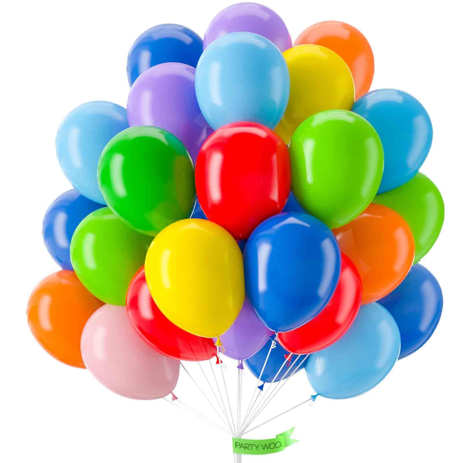 PartyWoo Rainbow Balloons 50 Pack – 12in Multicolor Latex Balloons for Graduation, Baby Shower & Celebrations
