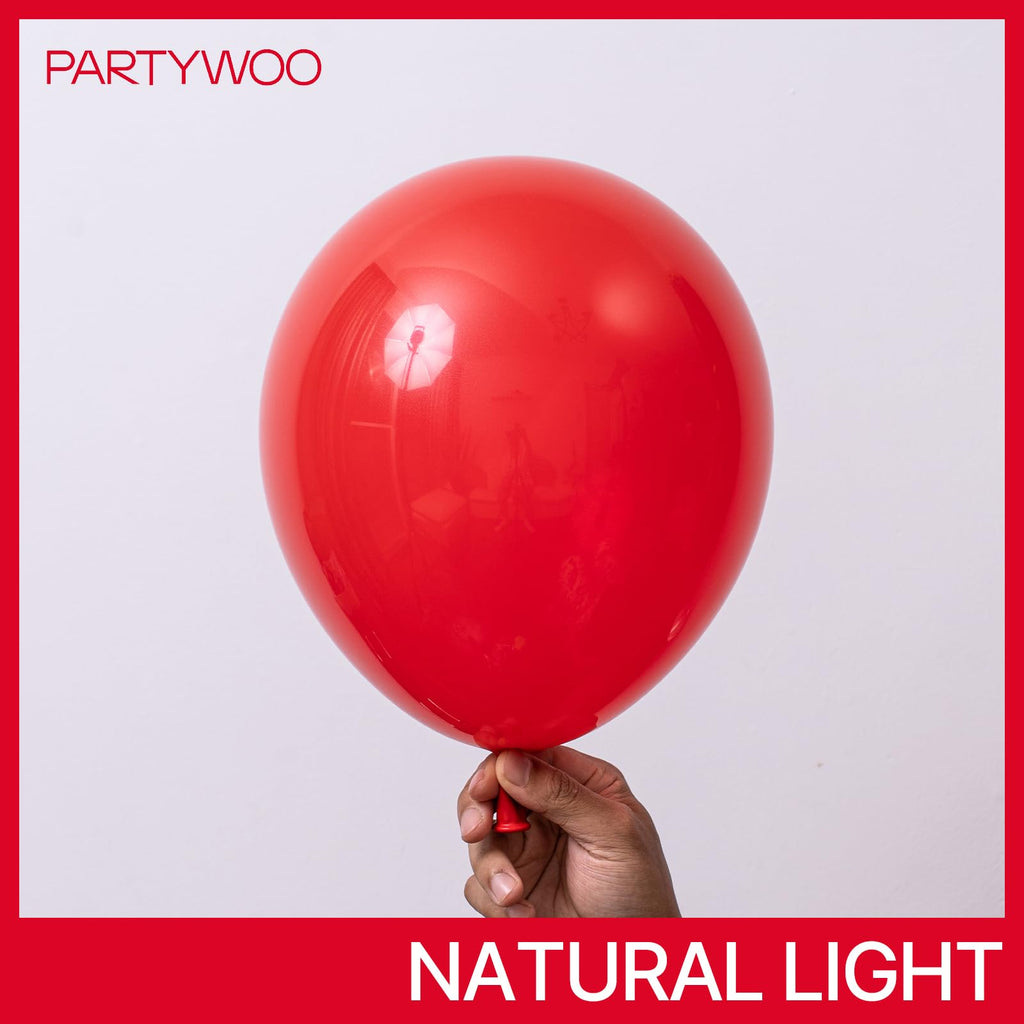 PartyWoo Red Balloons 120 Pcs – 18/12/10/5 Inch Balloon Arch Kit for Birthdays, Graduations & More