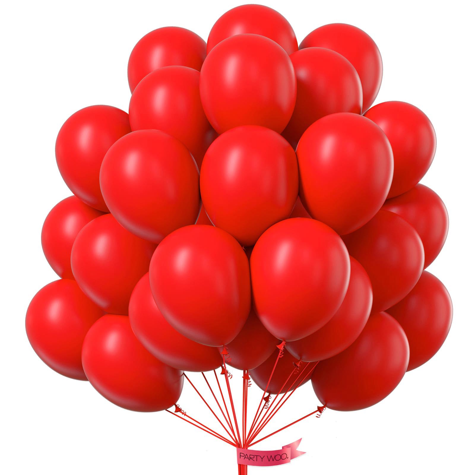 PartyWoo Red Balloons 50pcs 12in – Durable Latex for Birthdays, Graduations & More