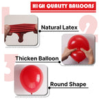 PartyWoo Red Balloons 50pcs 12in – Durable Latex for Birthdays, Graduations & More