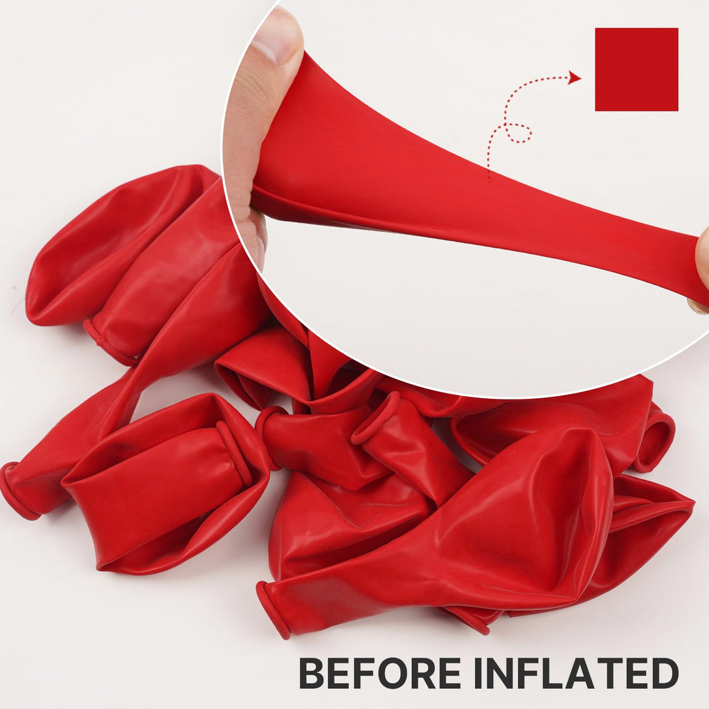 PartyWoo Red Balloons 50pcs 12in – Durable Latex for Birthdays, Graduations & More