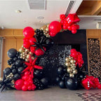 PartyWoo Red Black Gold Balloons – 140 pcs for Graduation & Party Decor (18/12/10/5 in)